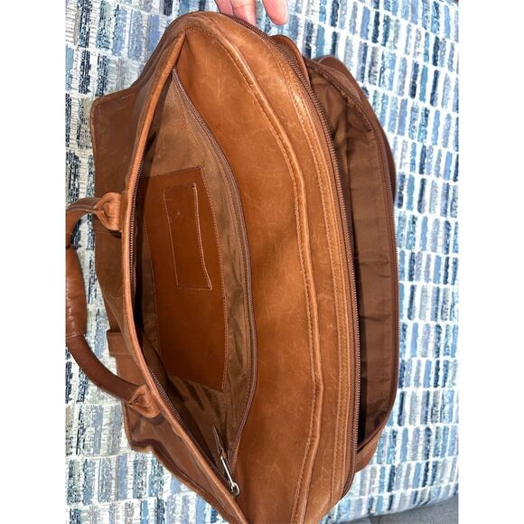 Coach Brown Leather Briefcase Unisex Multi-Compartment Medium Bag - Picture 4 of 11